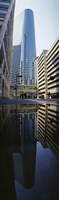 Reflection of buildings on water, Houston, Texas, USA Fine Art Print