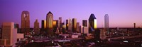 Dallas, Texas Skyline with Purple Sky Fine Art Print