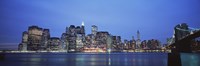 New York Ciry at Night with Bright Blue Sky Fine Art Print