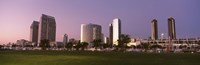 Marina Park And Skyline At Dusk, San Diego, California, USA Fine Art Print