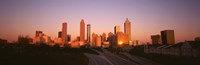 Sun reflecting off skyscrapers in Atlanta, Georgia, USA by Panoramic Images - 36" x 12"