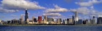USA, Illinois, Chicago, Panoramic view of an urban skyline by the shore Fine Art Print
