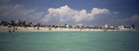 Tourists on the beach, Miami, Florida, USA Fine Art Print