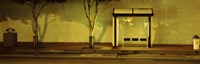 Bus Stop At Night, San Francisco, California Fine Art Print