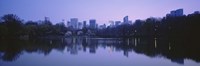 USA, New York State, New York City, Central Park Lake, Skyscrapers in a city Fine Art Print