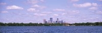 Skyscrapers in a city, Chain Of Lakes Park, Minneapolis, Minnesota, USA Fine Art Print