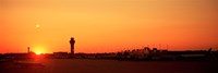 Sunset Over An Airport, O'Hare International Airport, Chicago, Illinois, USA Fine Art Print