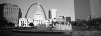 Fountain In Front Of A Government Building, St. Louis, Missouri, USA Fine Art Print