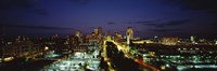 High Angle View Of A City Lit Up At Dusk, St. Louis, Missouri, USA Fine Art Print