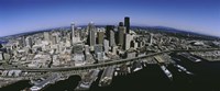 Aerial view of a city, Seattle, Washington State, USA Fine Art Print