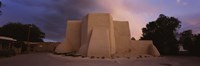 Overcast clouds sky over a church, San Francisco de Asis Church, Ranchos De Taos, New Mexico, USA Fine Art Print
