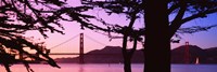 Suspension Bridge Over Water, Golden Gate Bridge, San Francisco, California, USA Fine Art Print