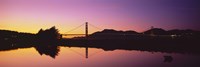 Reflection Of A Suspension Bridge On Water, Golden Gate Bridge, San Francisco, California, USA Fine Art Print