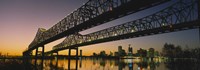 Low angle view of a bridge across a river, New Orleans, Louisiana, USA Fine Art Print
