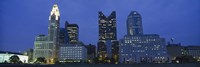 Low angle view of buildings lit up at night, Columbus, Ohio, USA by Panoramic Images - various sizes