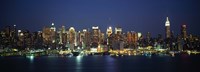 Waterfront View of New York Ciry at Night Fine Art Print