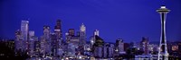 Seattle Skyline at Night Fine Art Print
