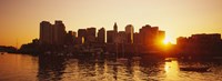 Sunset over skyscrapers, Boston, Massachusetts, USA Fine Art Print