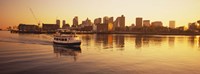 Ferry moving in the sea, Boston Harbor, Boston, Massachusetts, USA Fine Art Print