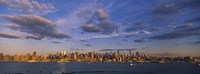 New York Skyline from a Distance with Cloudy Sky Fine Art Print