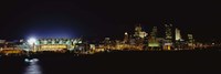 Stadium lit up at night in a city, Heinz Field, Three Rivers Stadium,Pittsburgh, Pennsylvania, USA Fine Art Print