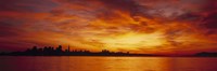 Silhouette of buildings at the waterfront, San Francisco, California, USA Fine Art Print