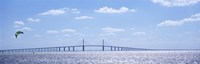 Sunshine Skyway Bridge with Parachuter, Tampa Bay, Florida Fine Art Print