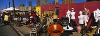 Group of people in a flea market, Hell's Kitchen, Manhattan, New York City, New York State, USA Fine Art Print
