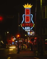 Neon sign lit up at night, B. B. King's Blues Club, Memphis, Shelby County, Tennessee, USA by Panoramic Images - 29" x 36"