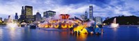 Fountain lit up at dusk, Buckingham Fountain, Grant Park, Chicago, Illinois, USA by Panoramic Images - 36" x 12" - $34.99