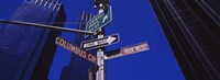 Low angle view of a street name sign, Columbus Circle, Manhattan, New York City, New York State, USA Fine Art Print