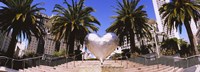 Low angle view of a heart shape sculpture on the steps, Union Square, San Francisco, California, USA Fine Art Print