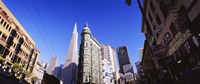 Low angle view of buildings in a city, Columbus Avenue, San Francisco, California, USA Fine Art Print
