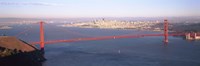 High angle view of a suspension bridge across the sea, Golden Gate Bridge, San Francisco, Marin County, California, USA Fine Art Print