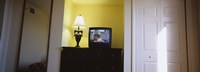 Television and lamp in a hotel room, Las Vegas, Nevada Fine Art Print