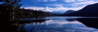 Reflection of clouds in water, Mt Hood, Lost Lake, Mt. Hood National Forest, Hood River County, Oregon, USA Framed Print