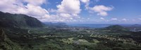 High angle view of a landscape, Kaneohe, Oahu, Hawaii Fine Art Print