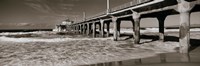 Manhattan Beach Pier in Black and White, Los Angeles County Fine Art Print