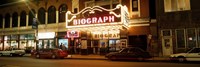 Theater lit up at night, Biograph Theater, Lincoln Avenue, Chicago, Illinois, USA Fine Art Print