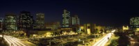 Buildings in a city lit up at night, Phoenix, Arizona Fine Art Print