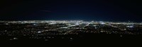 Aerial view of a city lit up at night, Phoenix, Maricopa County, Arizona, USA Fine Art Print