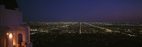 View of a city at night, Griffith Park Observatory, Griffith Park, City Of Los Angeles, Los Angeles County, California, USA Fine Art Print