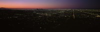 High angle view of a city at night from Griffith Park Observatory, City Of Los Angeles, Los Angeles County, California, USA Fine Art Print