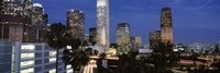 Skyscrapers at night in the City Of Los Angeles, Los Angeles County, California, USA Fine Art Print