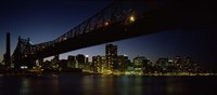 Queensboro Bridge Over East River, Manhattan (night) Fine Art Print