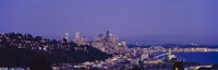 City skyline at dusk, Seattle, King County, Washington State, USA Fine Art Print