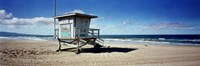 Lifeguard hut on the beach, 8th Street Lifeguard Station, Manhattan Beach, Los Angeles County, California, USA Fine Art Print