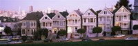 Row houses in a city, Postcard Row, The Seven Sisters, Painted Ladies, Alamo Square, San Francisco, California Fine Art Print