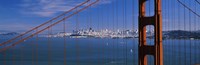 Suspension bridge with a city in the background, Golden Gate Bridge, San Francisco, California, USA Fine Art Print