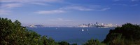 Sea with the Bay Bridge and Alcatraz Island in the background, San Francisco, Marin County, California, USA Fine Art Print